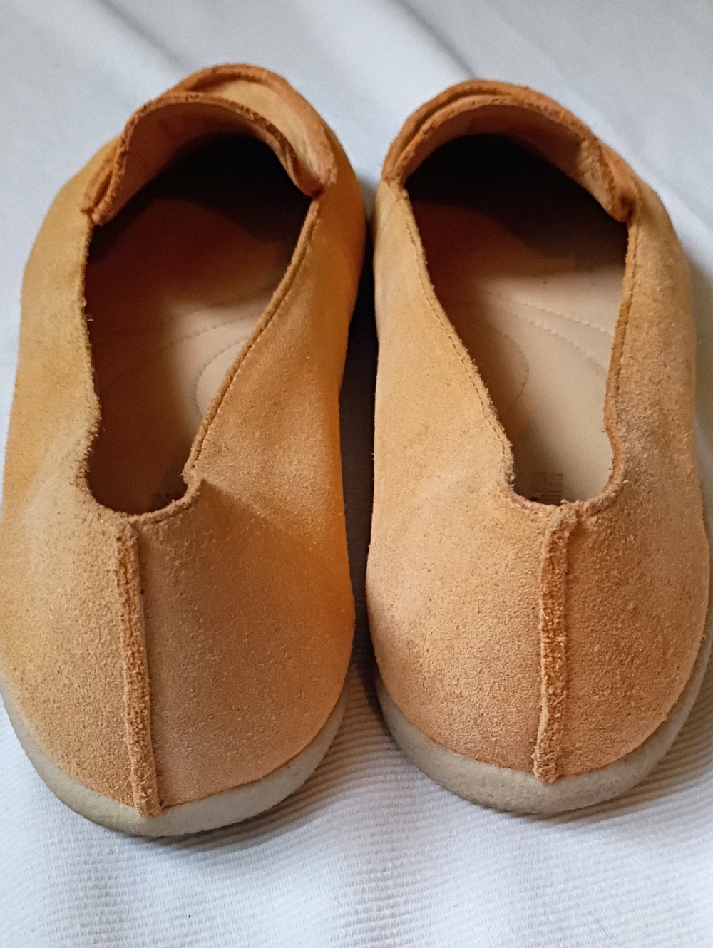 Clark's Cushion Thick Tan Suede Loafers - Picture 5 of 10
